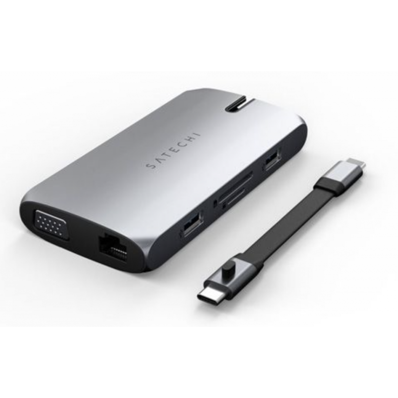 Hub USB Satechi HUB USB-C 4 EN 1 AVEC EMPLACEMENT POUR SSD GRIS sur
