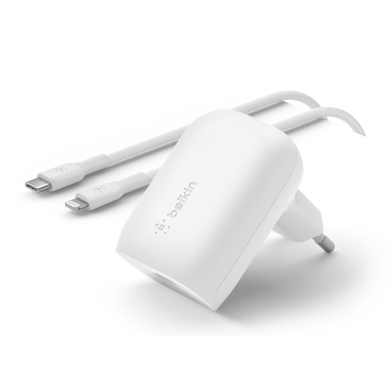 Belkin - BOOST↑CHARGE™ Chargeur secteur USB-C® PD 3.0 avec PPS (30 W) et  câble USB-C® avec connecteur Lightning