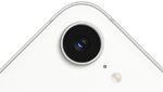 iPhone 17e, vue partielle du dos, coloris blanc, caméra Fusion en haut