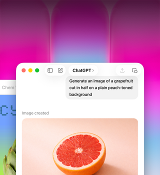 la deuxième fenêtre montre une image d’artichaut sur un arrière-plan dégradé dans Keynote