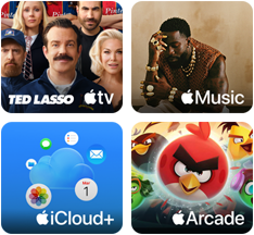 iPad, offre promotionnelle Apple One, achetez un nouvel iPad, profitez d’Apple One gratuitement pendant 3 mois qui regroupe les services suivants : Apple TV, Apple Music, iCloud+ et Apple Arcade