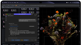 MacBook Pro avec Écran PROLED XDR, noir sidéral, écran affichant une image en cours de création à l’aide de TouchDesigner et LM Studio